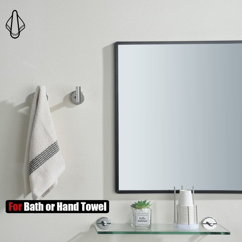 JQK Chrome Bathroom Towel Hook, 304 Stainless Steel Coat Robe Clothes Hook for Bathroom Kitchen Garage Wall Mounted (Pack of 2), TH100-CH-P2 - Image 4